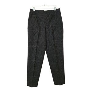 Elegant Black Paisley Women's Pants